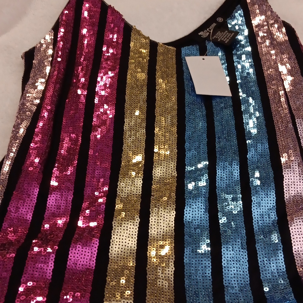 Miss Chievous Multicolor Sequin Tank (NWT)